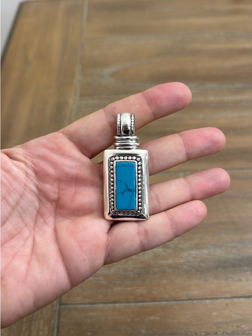 Silver 925 Turquoise Pendant no chain included new stamped. - Picture 2 of 8